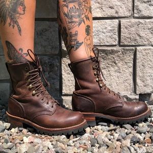 Frye lace up work boots size 8